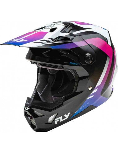 CASCO FLY RACING FORMULA CP KRYPTON BLANCO NEGRO MORADO 2024