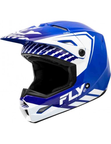 CASCO INFANTIL FLY RACING KINETIC MENACE AZUL BLANCO 2024