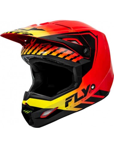 CASCO INFANTIL FLY RACING KINETIC MENACE ROJO NEGRO AMARILLO 2024