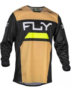 CAMISETA FLY RACING KINETIC RELOAD CAQUI NEGRO HI-VIS 2024