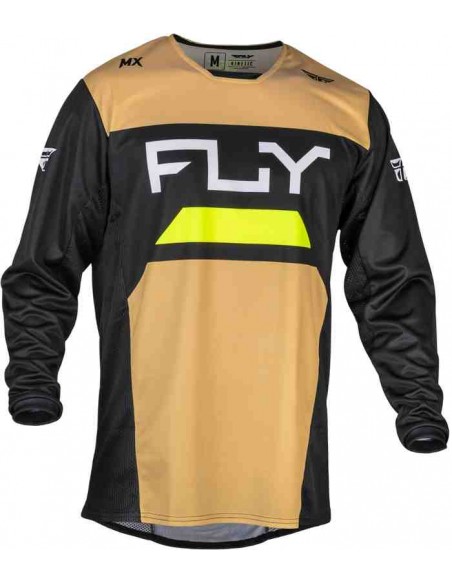 CAMISETA FLY RACING KINETIC RELOAD CAQUI NEGRO HI-VIS 2024