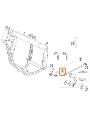 SOPORTE DE RETENCION DEL RESORTE DEL TUBO ESPACIADOR KTM