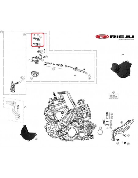 TAPA BOMBA EMBRAGUE NEGRA 167.2 RIEJU MR 250/300 GAS GAS EC 18-19