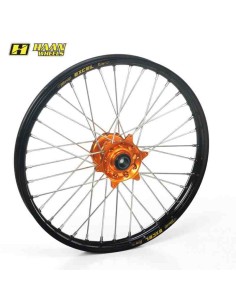 RUEDA COMPLETA DELANTERA EXCEL HAAN WHELLS KTM NEGRA NARANJA 17x3,50x36T