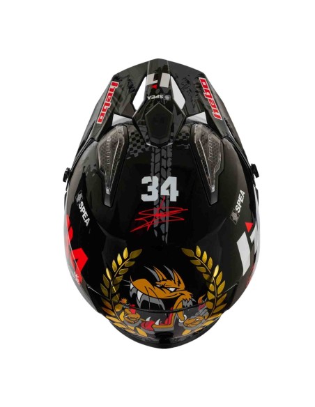 CASCO HEBO TRIAL ZONE 5 AIR MONTESA CLASSIC AZUL ROJO