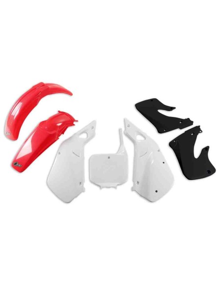 KIT PLASTICOS UFO HONDA CR 125 98-99 CR 250 97-99 ROJO BLANCO NEGRO