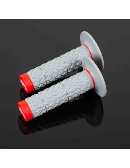 PUÑOS RENTHAL MX DUAL GLUE-ON CONFORT GRIS ROJO
