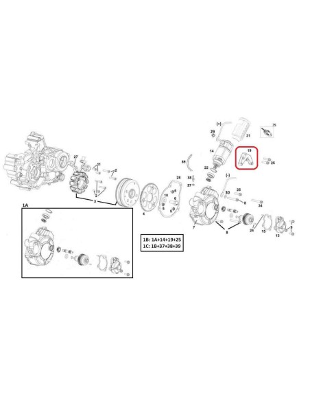 SOPORTE MOTOR ARRANQUE ELECTRICO GAS GAS EC 15-19 RIEJU MR 250/300