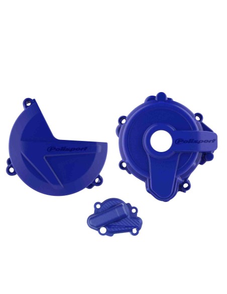 KIT PROTECCIONES TAPA EMBRAGUE + ENCENDIDO + BOMBA AGUA SHERCO SE 250/300 14-22 AZUL