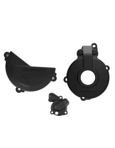 KIT PROTECCIONES TAPA EMBRAGUE + ENCENDIDO + BOMBA AGUA SHERCO SEF 250/300 14-24 NEGRO