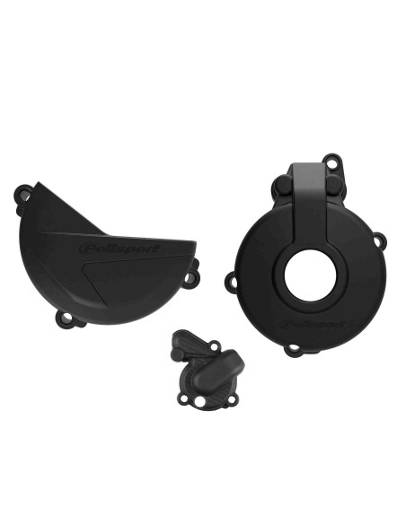 KIT PROTECCIONES TAPA EMBRAGUE + ENCENDIDO + BOMBA AGUA SHERCO SEF 250/300 14-24 NEGRO