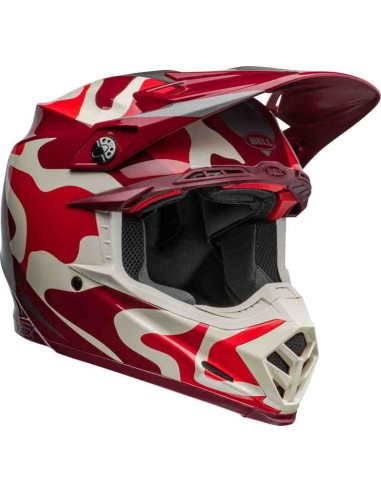 CASCO BELL MOTO 9S FLEX FERRANDIS MECHAN GLOS RED SILVER