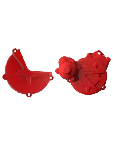 KIT PROTECCIONES TAPA EMBRAGUE + ENCENDIDO GAS GAS EC/XC 250/300 17-20 RIEJU MR 250/300 ROJO