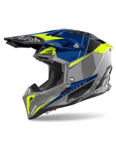 CASCO AIROH AVIATOR 3 PUSH AZUL GLOSS