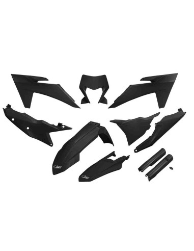 KIT PLASTICOS UFO KTM EXC 150-300 2024 EXCF 250-500 2024 NEGROS