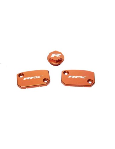 KIT TAPAS DEPOSITOS RFX KTM FRENO Y EMBRAGUE BREMBO NARANJAS