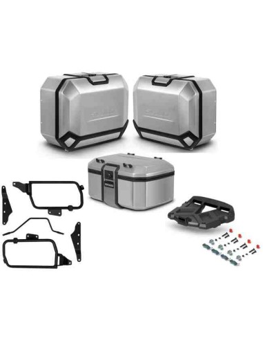 KIT MALETAS LATERALES SHAD TR36 + TOP CASE CON SOPORTES RIEJU AVENTURA 500