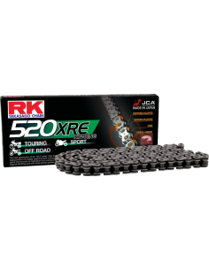 CADENA RK 520 XRE RETENES REFORZADA 120 PASOS NEGRA