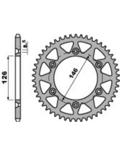 OUTLET CORONA DE ALUMINIO PBR SUZUKI RM/RMZ EXCEPTO RMZ 250 04-06 AZUL - 50 DIENTES