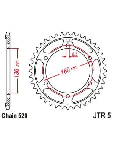 OUTLET CORONA DE ACERO JT BMW F 650 GS 03-08 - 41 DIENTES