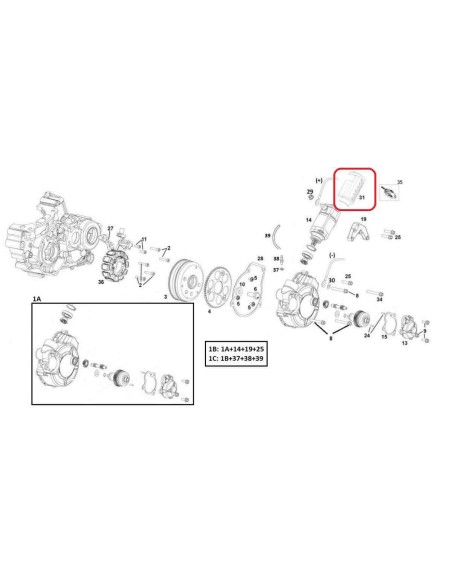 TAPA ARRRANQUE ELECTRICO  GAS GAS EC 18-19 RIEJU MR 250/300