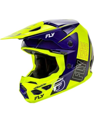 CASCO FLY RACING KINETIC RALLY HI VIS AZUL NEGRO 2025