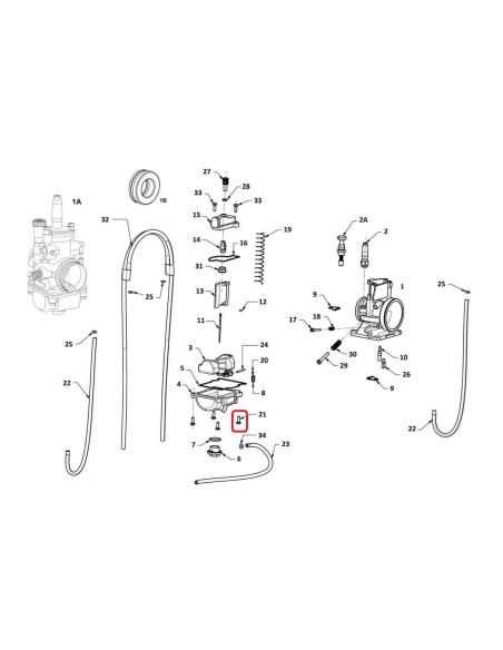 TORNILLO CUBA CARBURADOR RIEJU MR 250/300 GAS GAS EC 12-19 KEIHIN 93500-04014-1H