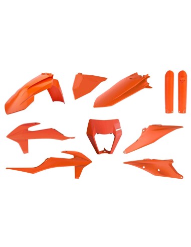KIT PLASTICOS POLISPORT KTM EXC/EXC-F/XC-W/XCF-W 20-23 NARANJAS