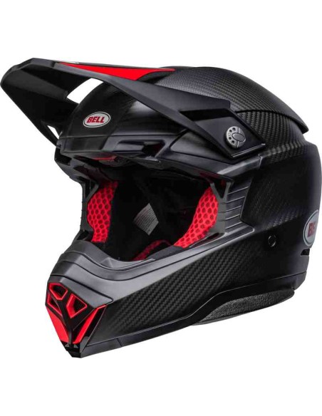CASCO BELL MOTO-10 SPHERICAL SATIN GLOSS NEGRO ROJO