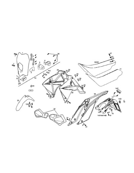 GUARDABARROS TRASERO GAS GAS EC 2010 BLANCO