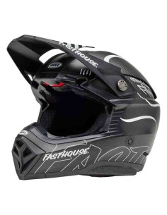 CASCO BELL MOTO-10 SPHERICAL MIPS FASTHOUSE RAVEN NEGRO MATE BLANCO
