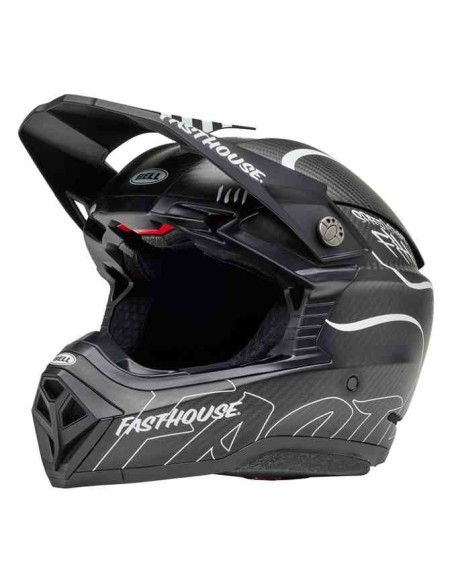 CASCO BELL MOTO-10 SPHERICAL MIPS FASTHOUSE RAVEN NEGRO MATE BLANCO