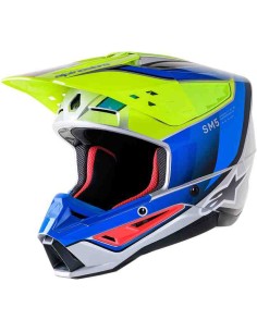 CASCO ALPINESTARS SUPERTECH SM5 SAIL AMARILLO FLUOR AZUL PLATA