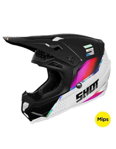 CASCO SHOT CORE CUSTOM NEGRO AMARILLO FLUOR MATE 2024