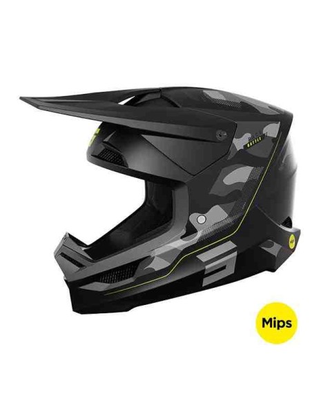 CASCO SHOT RACE BATTLE NEGRO AMARILLO MATE 2024