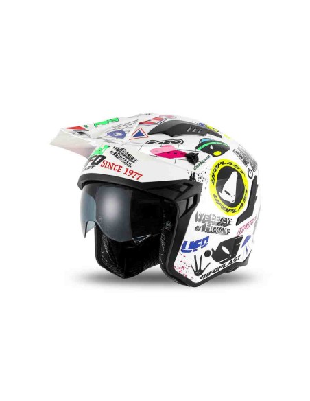CASCO UFO TRIAL JET SHERATAN BLANCO MULTI