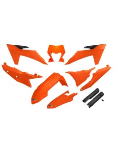 KIT PLASTICOS UFO KTM EXC 150-300 2024 EXCF 250-500 2024 NARANJA NEGRO