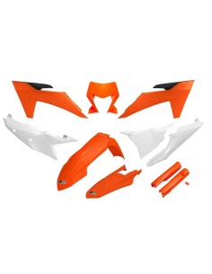 KIT PLASTICOS UFO KTM EXC 150-300 2024 EXCF 250-500 2024 NARANJA BLANCO