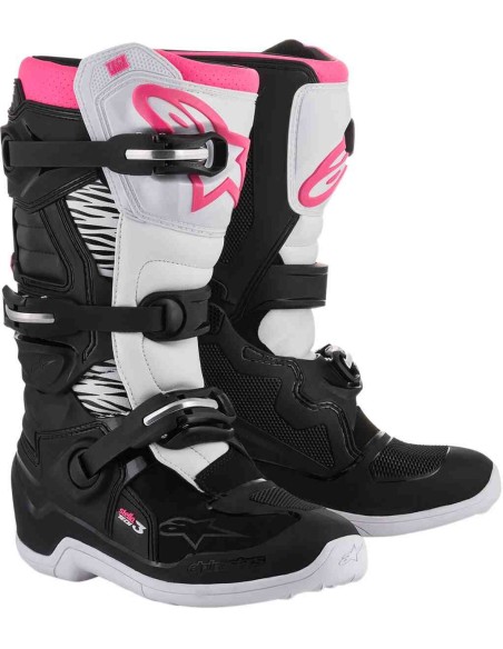 BOTAS ALPINESTARS CHICA TECH 3 NEGRA BLANCA ROSA