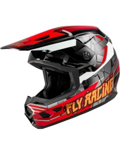 CASCO FLY NIÑO KINETIC SCORCHED ROJO NEGRO BLANCO