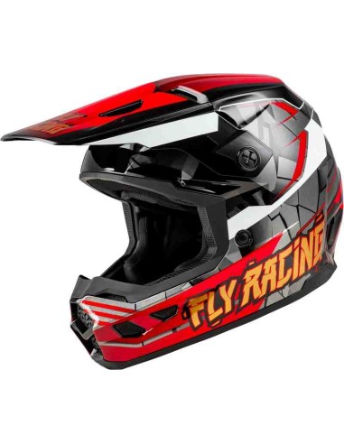 CASCO FLY NIÑO KINETIC SCORCHED ROJO NEGRO BLANCO