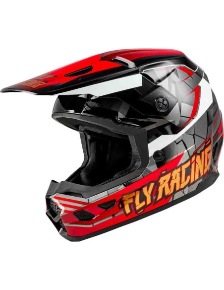 CASCO FLY NIÑO KINETIC SCORCHED ROJO NEGRO BLANCO