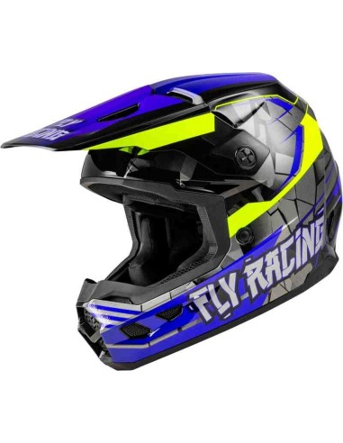 CASCO FLY NIÑO KINETIC SCORCHED AZUL GRIS HI-VIS