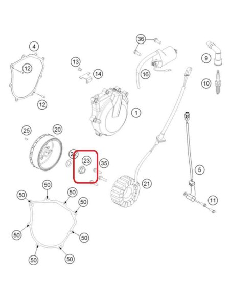 TUERCA 12X1 DERECHAS KTM