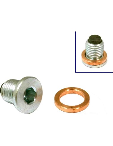 TAPON VACIADO ACEITE IMAN + ARANDELA COBRE M14x1.5MM