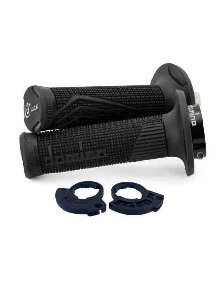 PUÑOS DOMINO D-LOCK 2 TIEMPOS MONOCABLE NEGROS