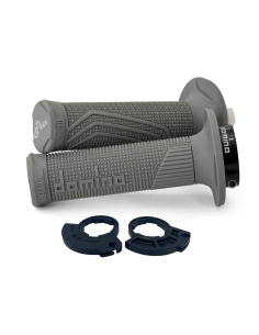 PUÑOS DOMINO D-LOCK 2 TIEMPOS MONOCABLE GRISES