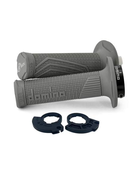 PUÑOS DOMINO D-LOCK 2 TIEMPOS MONOCABLE GRISES