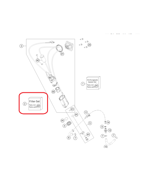 KIT FILTROS BOMBA GASOLINA KTM TPI HUSQVARNA TPI GAS GAS TPI
