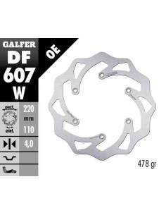 DISCO DE FRENO TRASERO GALFER KTM 89- HUSABERG 04- HUSQVARNA 14- GAS GAS EC 21- FLOREADO
